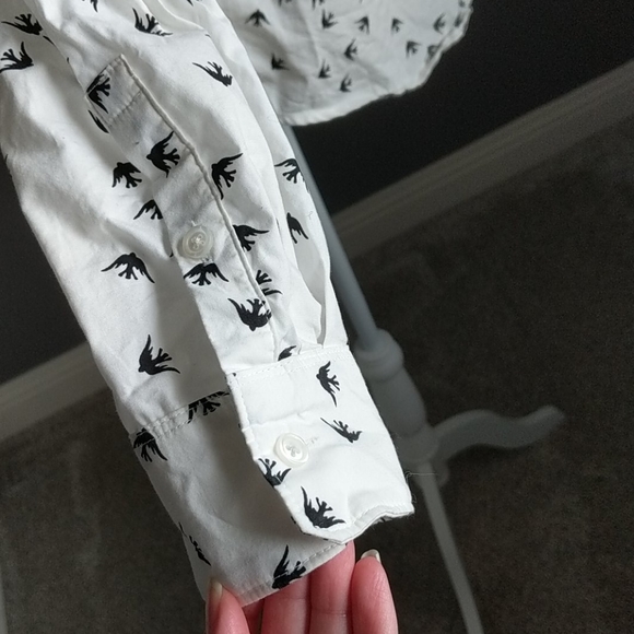 Banana Republic soft wash cotton, bird print, sm - Picture 4 of 6